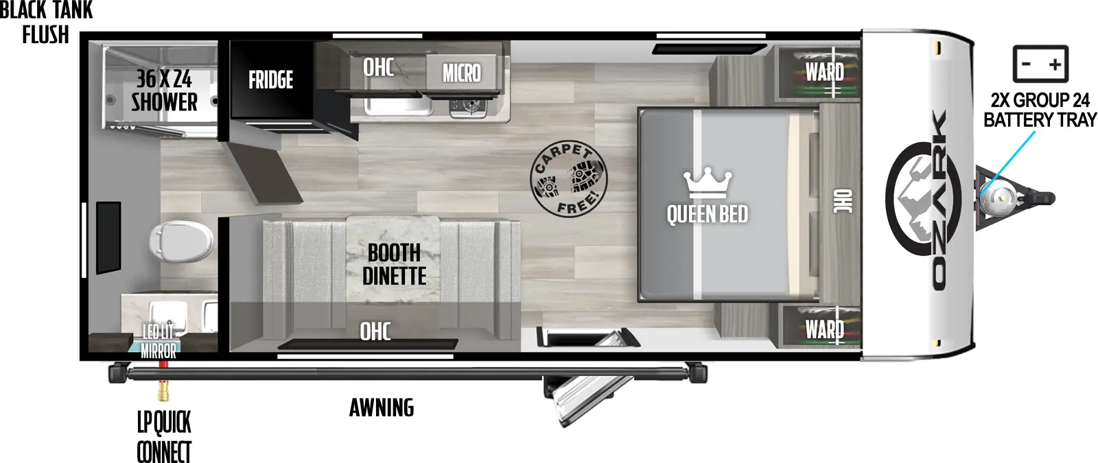 Ozark 1660FQ Floorplan